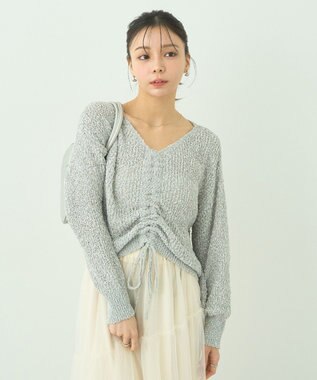 earth music&ecology ドロストニットプルオーバー Gray Mixture