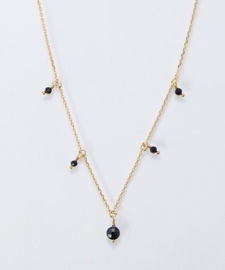 Phoebe カラージェムステーションワンポイントネックレス/天然石 ブラック
