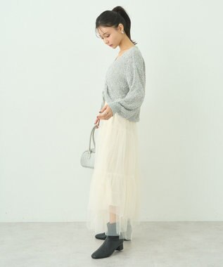 earth music&ecology ドロストニットプルオーバー Gray Mixture