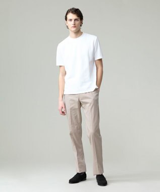 J.PRESS MEN 【ストレッチ】シャドウ千鳥ストレッチ ステムテーパードパンツ ベージュ系