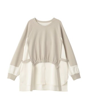 YECCA VECCA シャツレイヤードデザインプルオーバー Gray Mixture