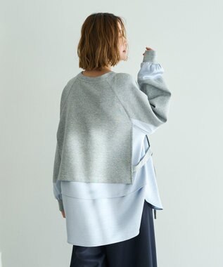 YECCA VECCA シャツレイヤードデザインプルオーバー Gray Mixture