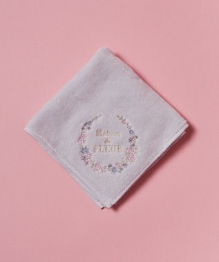 Maison de FLEUR フラワーフレーム刺繍タオルハンカチ