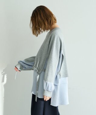 YECCA VECCA シャツレイヤードデザインプルオーバー Gray Mixture
