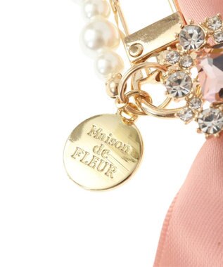 Maison de FLEUR EC限定ビジューリボンパールストラップ Salmon Pink