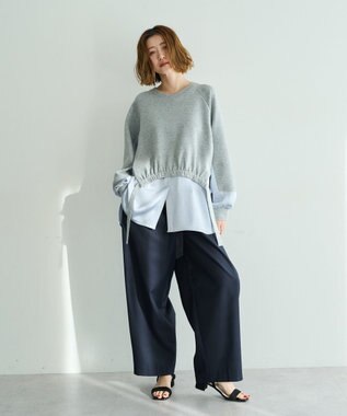 YECCA VECCA シャツレイヤードデザインプルオーバー Gray Mixture