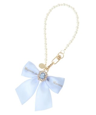 Maison de FLEUR EC限定ビジューリボンパールストラップ Sax