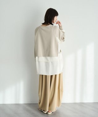 YECCA VECCA シャツレイヤードデザインプルオーバー Gray Mixture