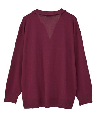 earth music&ecology 袖口スリットスキッパーカーディガン Bordeaux