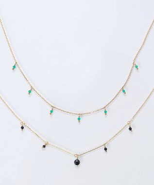 Phoebe カラージェムステーションワンポイントネックレス/天然石 ブラック