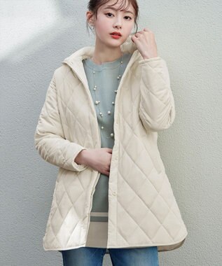 Tiaclasse 【安田美沙子さん着用・新色追加】中綿キルティングコート アイボリー