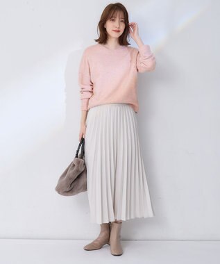 ANY 【10色展開/ウエストゴム】ウーリッシュフラノ プリーツスカート エクリュ