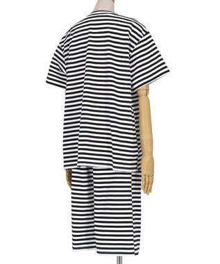 une nana cool MADE WITH LIBERTY FABRIC 綿100％ボーダー 半袖パジャマ BL