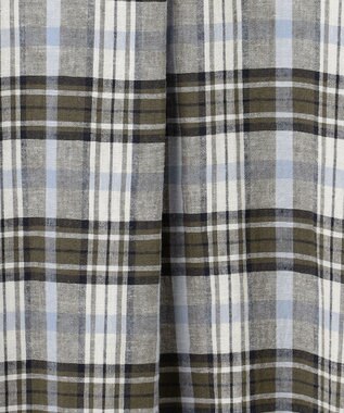 ANY L フレンチリネンシャツワンピース ブラウンチェック