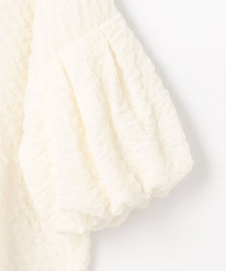 #Newans 【金子綾さんインスタライブご紹介アイテム】【洗える/セットアップ可能】ふくれジャガード パフスリーブブラウス ホワイト