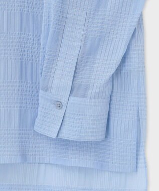 Paul Smith ワッシャーチェック シアー 長袖 シャツ ライトブルー