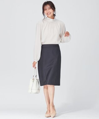 23区 L リボンディテール ギャザー ブラウス ベージュ