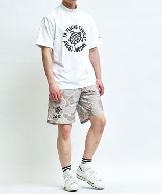 PW CIRCULUS 【MEN】POP＆WIT グラフィックモックネックT ゴルフ ホワイト系1