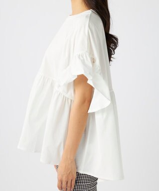 OP／FILA 【Ocean Pacific】らくティブ｜ティアード袖フレアカットソー ホワイト