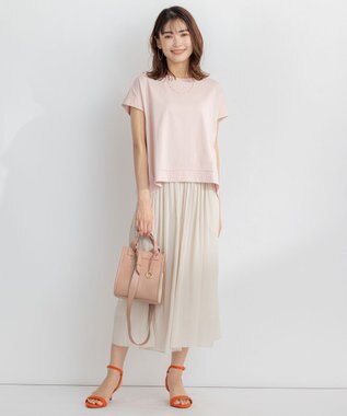 組曲 【ウエストゴム・WEB限定】シアープリーツライクシフォン パンツ ベージュ系
