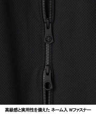 GOTAIRIKU 仕事で着られる【シワになりにくい/洗える/ストレッチ/吸水速乾】バブルテック フーデッドブルゾン ブラック系