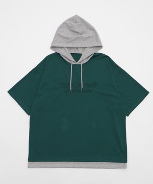 WEGO 【接触冷感/ユニセックス着用ITEM】エンボスロゴグラフィックTPK（SS） ダークグリーン