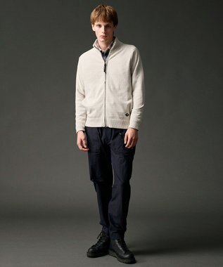 JOSEPH ABBOUD MOUNTAIN 【軽量/ソフト】ニットフリース スタンド ジップ ニット ライトグレー系