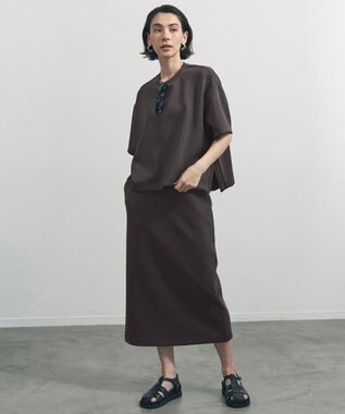 UNFILO BEAUTY FORM JERSEY light Iラインスカート チャコール