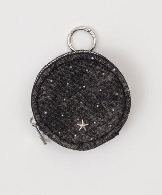 WEGO ワンポイントスタッズサークルポーチ ブラック