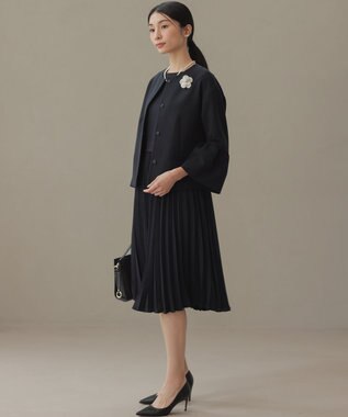 組曲 S 【KUMIKYOKU NAVY】コンフォータブルドレープ フレアスリーブジャケット ネイビー系