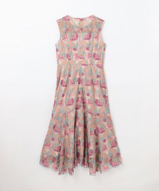 GRACE CONTINENTAL フラワー刺繍チュールドレス ピンク