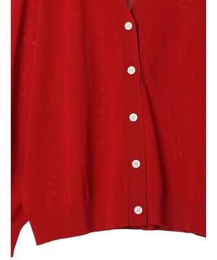 CRAFT STANDARD BOUTIQUE UVカット/接触冷感/マシンウォッシャブル/Vネックニットカーディガン Red
