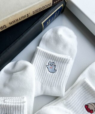 WEGO シーアニマル刺繍アンクルソックス 柄1