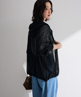 Green Parks リングドットニットパーカー Black