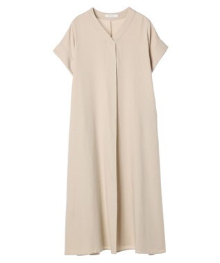 AMERICAN HOLIC 接触冷感Ｖネックリネンブレンドワンピース Gray Beige