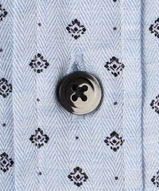 JOSEPH ABBOUD 【キングサイズ】JCヘリンボーンプリント　シャツ サックスブルー系5