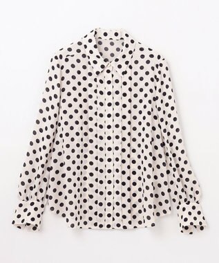 GRACE CONTINENTAL ドットプリントボウタイブラウス キナリ