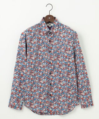JOSEPH ABBOUD 【洗える】リバティプリント シャツ ネイビー系5