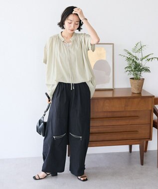 CRAFT STANDARD BOUTIQUE ヴィンテージボイルタイ付ブラウス Khaki