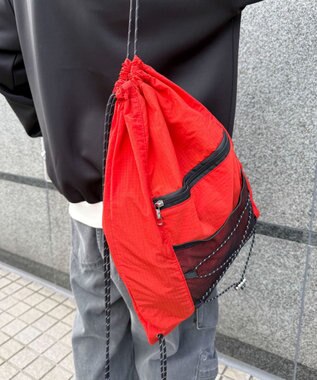 WEGO 【ユニセックス着用ITEM】コードデザインナップサック レッド