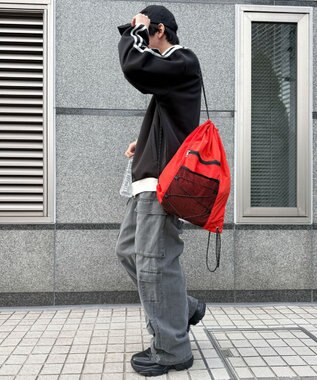 WEGO 【ユニセックス着用ITEM】コードデザインナップサック レッド