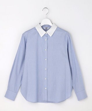 J.PRESS LADIES L 【WEB限定カラーあり・2way】エステネージュ TYPEWRITER STRIPE シャツ サックスストライプ系