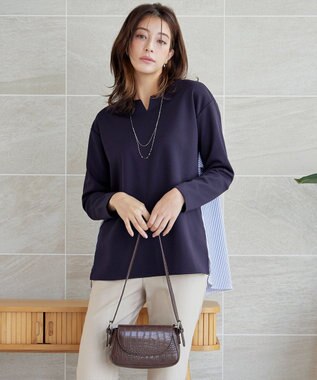 Tiaclasse 【洗える】バックフレアダイバープルオーバー ネイビー