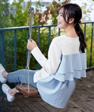 Tiaclasse 【洗える】バックフレアダイバープルオーバー オフホワイト