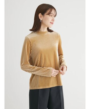 Green Parks ・ＳＵＧＡＲ　ＳＰＯＯＮ　ベロアストライプハイネック Beige