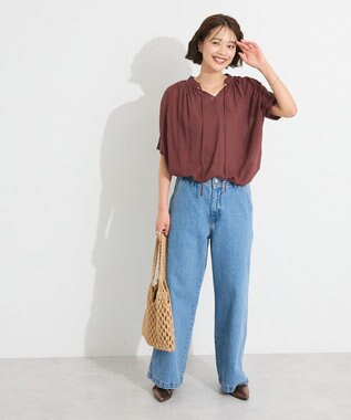 CRAFT STANDARD BOUTIQUE ヴィンテージボイルタイ付ブラウス Brown