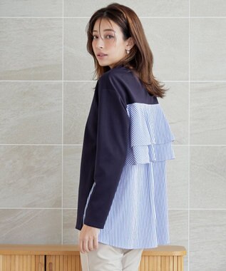 Tiaclasse 【洗える】バックフレアダイバープルオーバー ネイビー