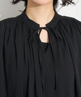 CRAFT STANDARD BOUTIQUE ヴィンテージボイルタイ付ブラウス Black