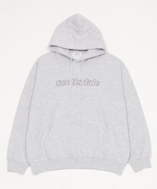 WEGO 【ユニセックス着用ITEM】エンボスステッチロゴプルパーカー アッシュグレー