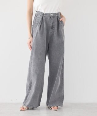 earth music&ecology タックホックデニムパンツ Light Gray